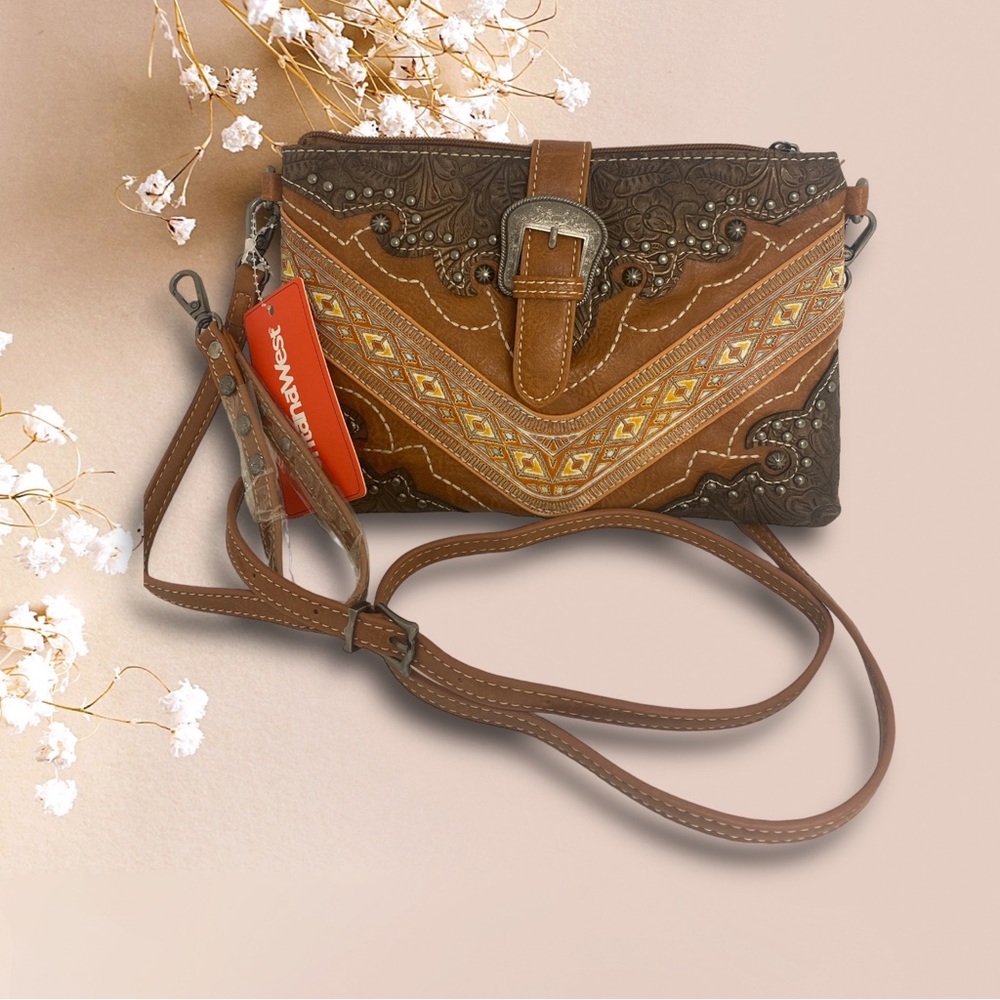 Montana West Brown and Tan Crossbody Bag